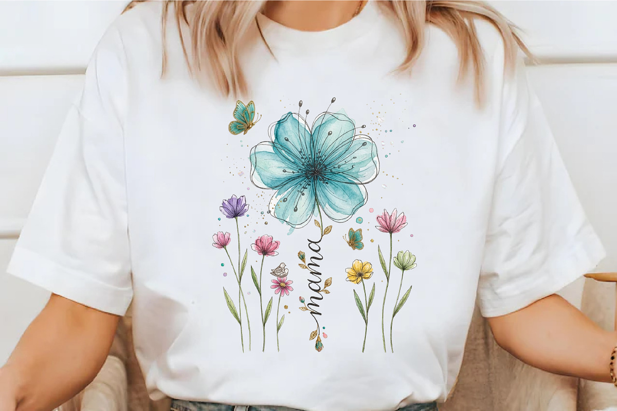 Boho Floral Mama T-shirt Design PNG, an Illustration by designcity5 (Photo 2 of 4)