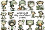Baby Animal Clipart Bundle, an Illustration by CraftArtStudio (Thumbnail 1 of 6)
