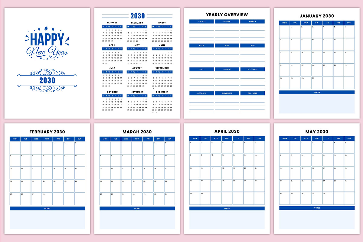 5-Year Monthly Planner (2026–2030), a Stationery Template by Mustafiz (Photo 8 of 8)