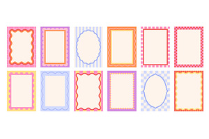 Wavy retro frames. Bright geometric, an Illustration by LadadikArt
