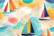 Sailing boats / Coastal patterns Set, a Pattern Graphic by LoveDesignShop (Thumbnail 7 of 8)