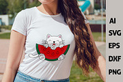Kawaii Summer cats Beach party SVG, an Animal Illustration by ARTify Illustrations (Thumbnail 3 of 11)