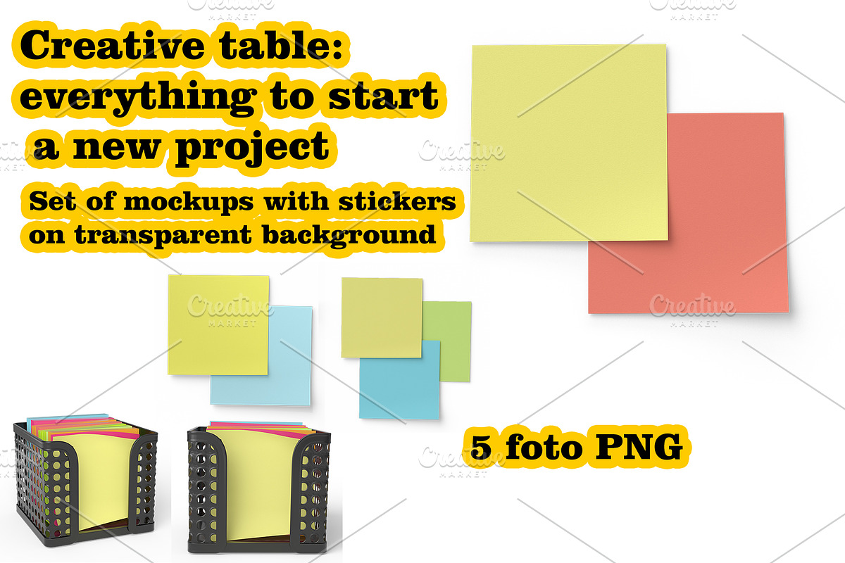 Set of mockups with stickers, a Product Mockup by Tempera (Photo 1 of 2)