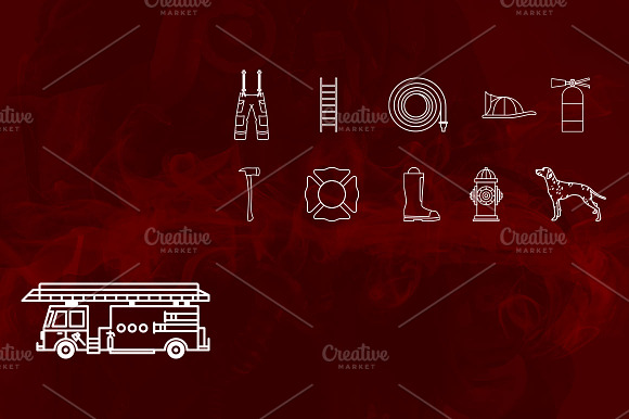 Fire Fighter Icon Set