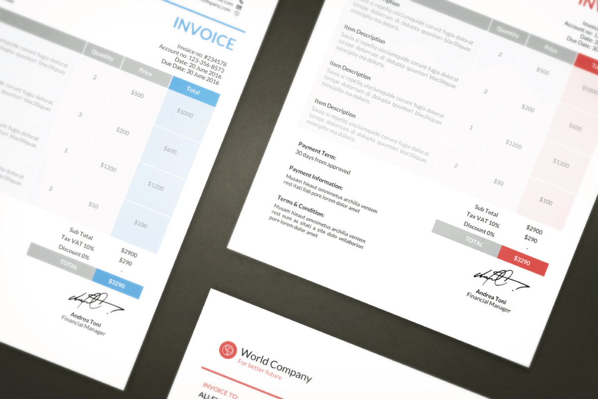 Multipurpose Invoice Template, a Stationery Template by voryu