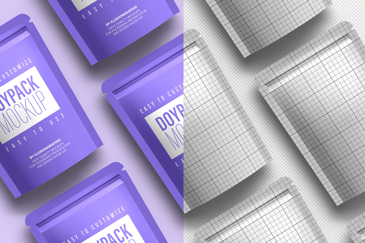 Doypack Mockup - 8 views, a Packaging Mockup by Illusiongraphic (Photo 11 of 19)