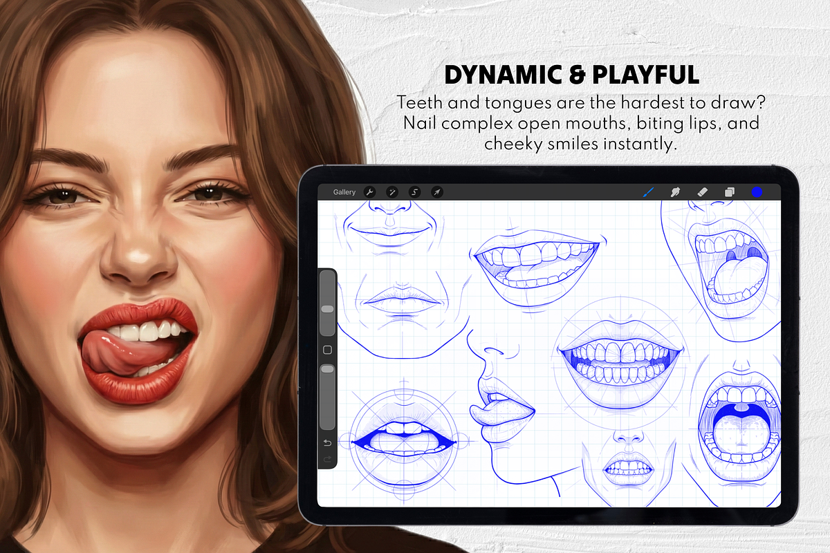 165 Procreate Lips Stamps, a Brush Add-On by Selentaori Studio (Photo 7 of 11)