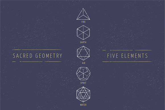 5 Elements Sacred Geometry Icons