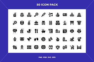 Baby shower icons, an Icon by Wencory