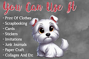 Watercolor White Dog PNG clipart, a Seasonal Illustration by Craft Nest (Thumbnail 5 of 5)