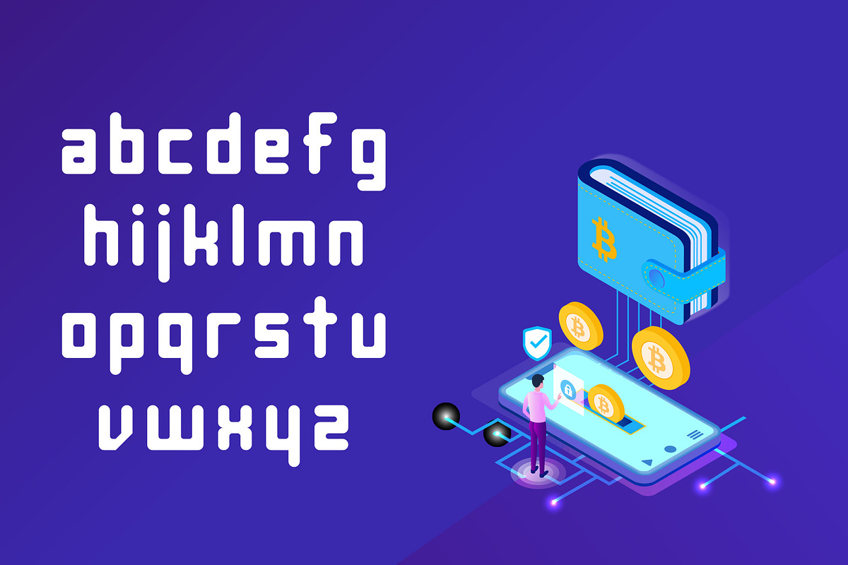 Blockchain - Cryptocurrency Typeface, a Font by HipFonts (Photo 4 of 7)