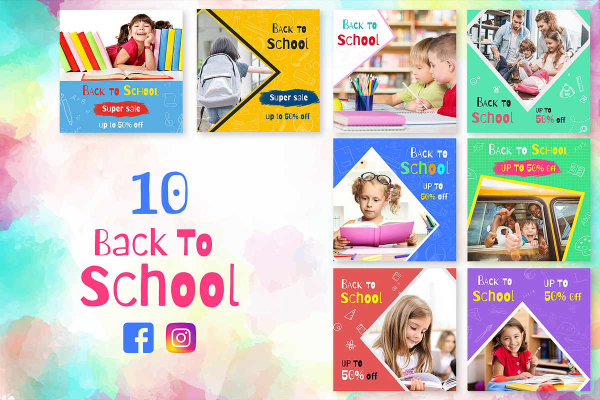 10 Back To School Banner, a Social Media Template by Nisha Droch (Photo 1 of 4)