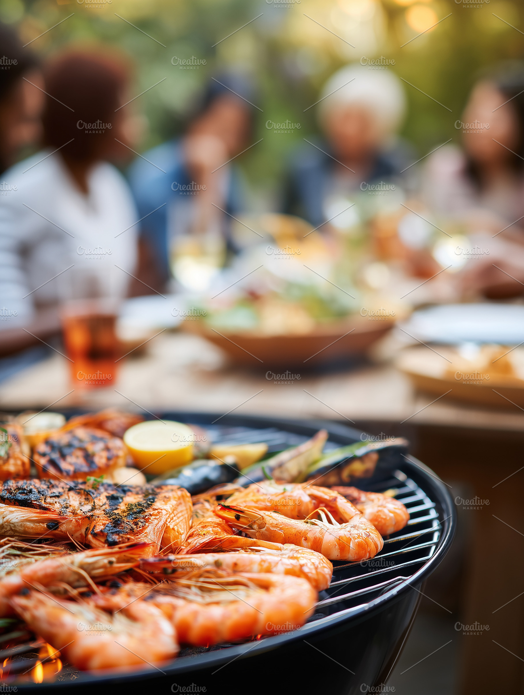 Grilled shrimp and seafood sizzling, a Food & Drink Photo by MistyDay