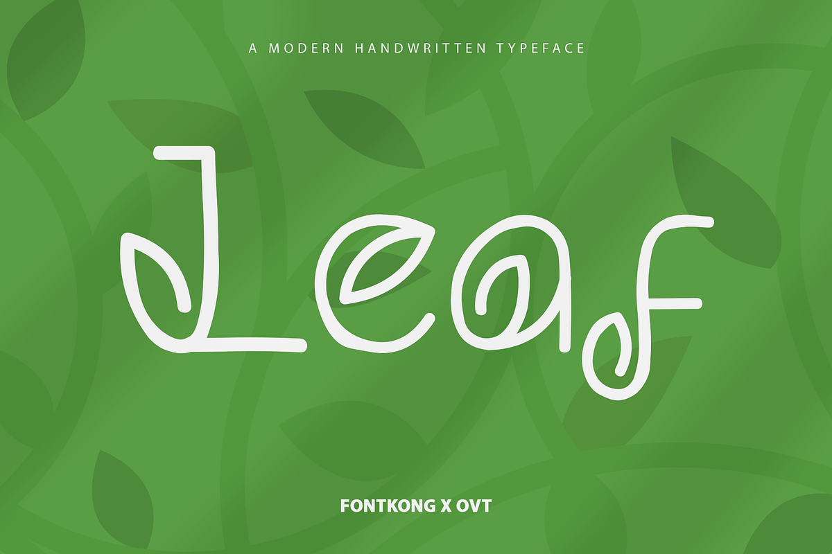 Leaf - Modern Handwritten Typeface, a Handwritten Font by overlaytemplates