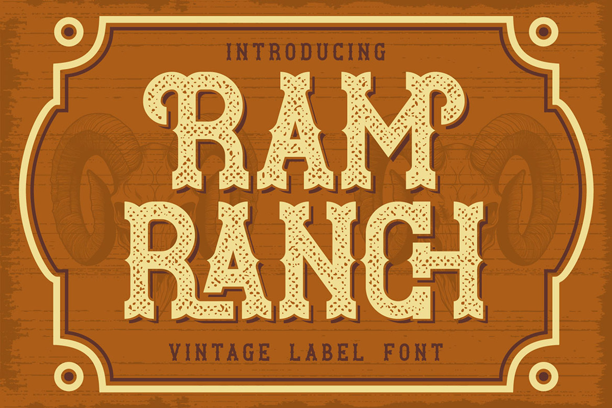 Ram Ranch Western Layered Font, a Serif Font by JumboDesign (Photo 1 of 6)