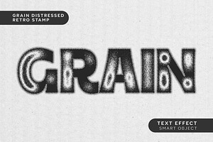 Grain Retro Stamp Text Effect