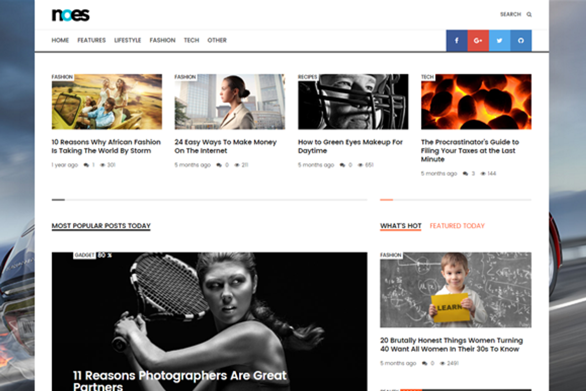 Noes - Viral, Magazine, Blog, a WordPress Template by NOMAD THEME (Photo 3 of 4)