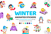 Animated Winter Stickers, an Emoji Icon by Vectors Market (Thumbnail 1 of 7)