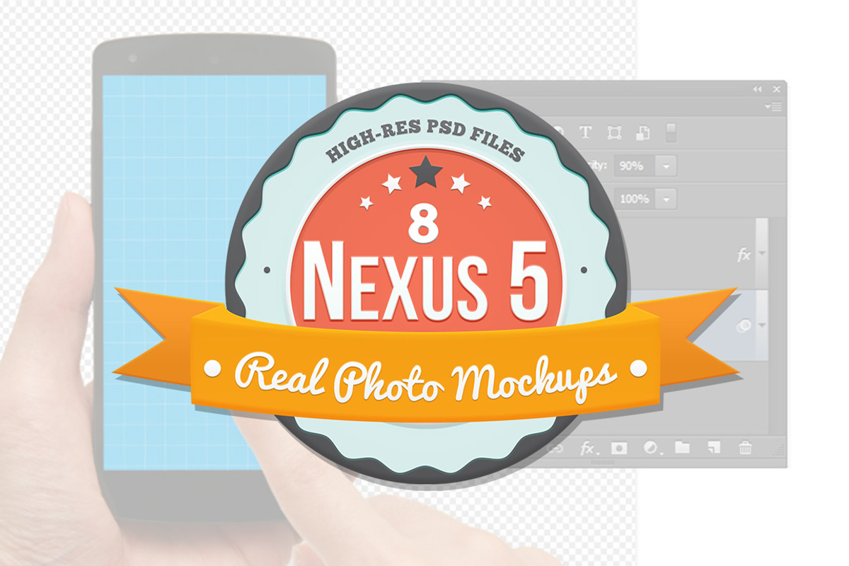 8 Nexus 5 Mockups for Photoshop, an Android Mockup by SparkleStock (Photo 1 of 6)