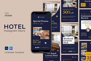Hotel Instagram Story Template, a Social Media Template by FDR Studio
