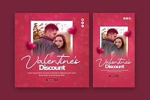 Valentine's Day Instagram Bundle, a Social Media Template by Saman Osama