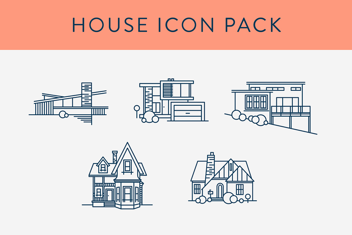 House Icon Pack, an Outline Icon by Steve Wolf Designs (Photo 1 of 6)