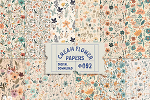 Cream Ditsy Flower Patterns Floral