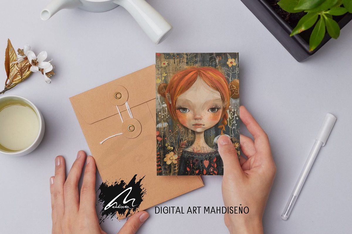Whimsical Girl in the Fall Pages, a Person Illustration by Digital Art Mahdiseño (Photo 10 of 10)