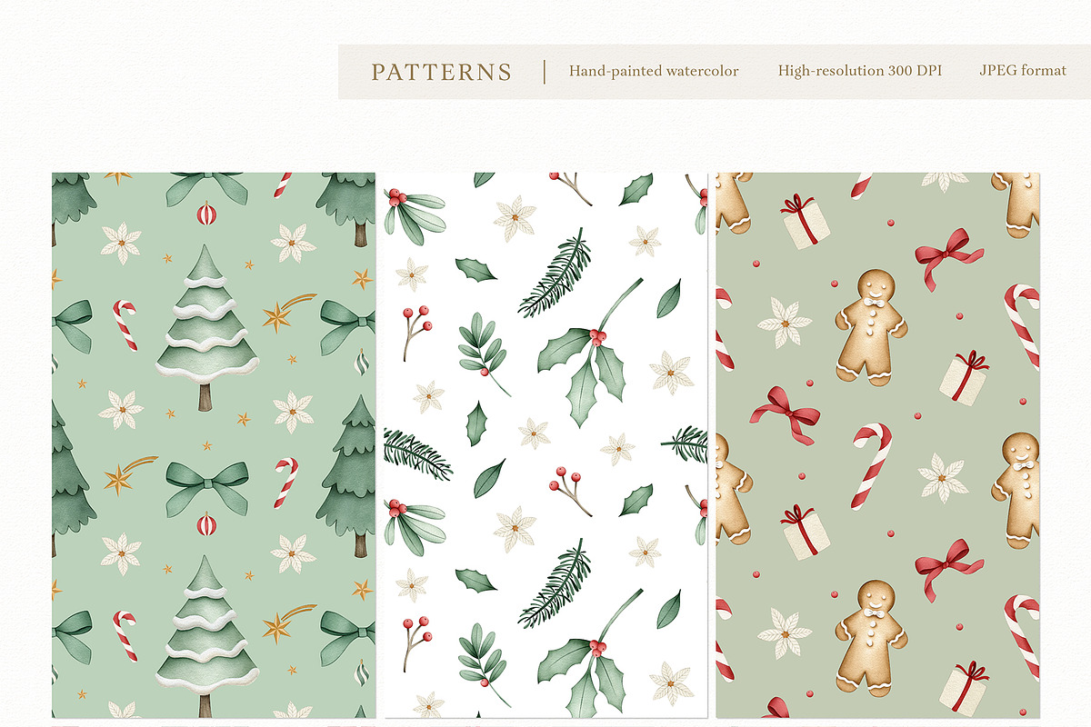 Watercolor Whimsical Christmas Set, a Decorative Illustration by Carol Lozove (Photo 27 of 44)