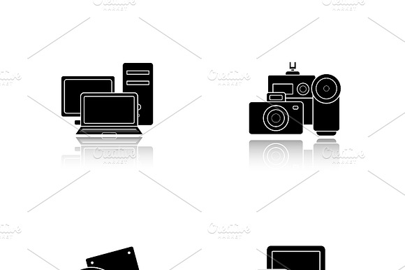 Consumer Electronics Icons. Vector