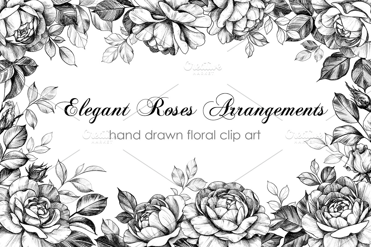 Elegant Roses Arrangements, a Decorative Illustration by Valentyna Smordova (Photo 1 of 13)