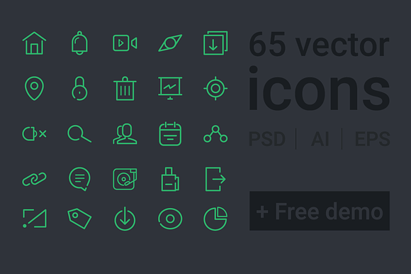 65 line vector icons preview 5
