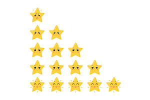 Rating symbols. Cartoon funny stars, an Illustration by LadadikArt