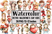 Retro Valentines Day Kids, an Illustration by Design Market (Thumbnail 1 of 3)