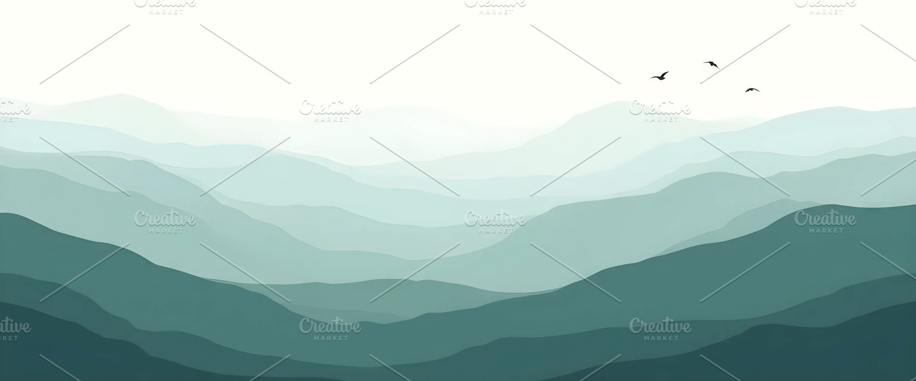 Foggy Hillside Flat Papercut Morning, a Photo by LOGOCREATIVE