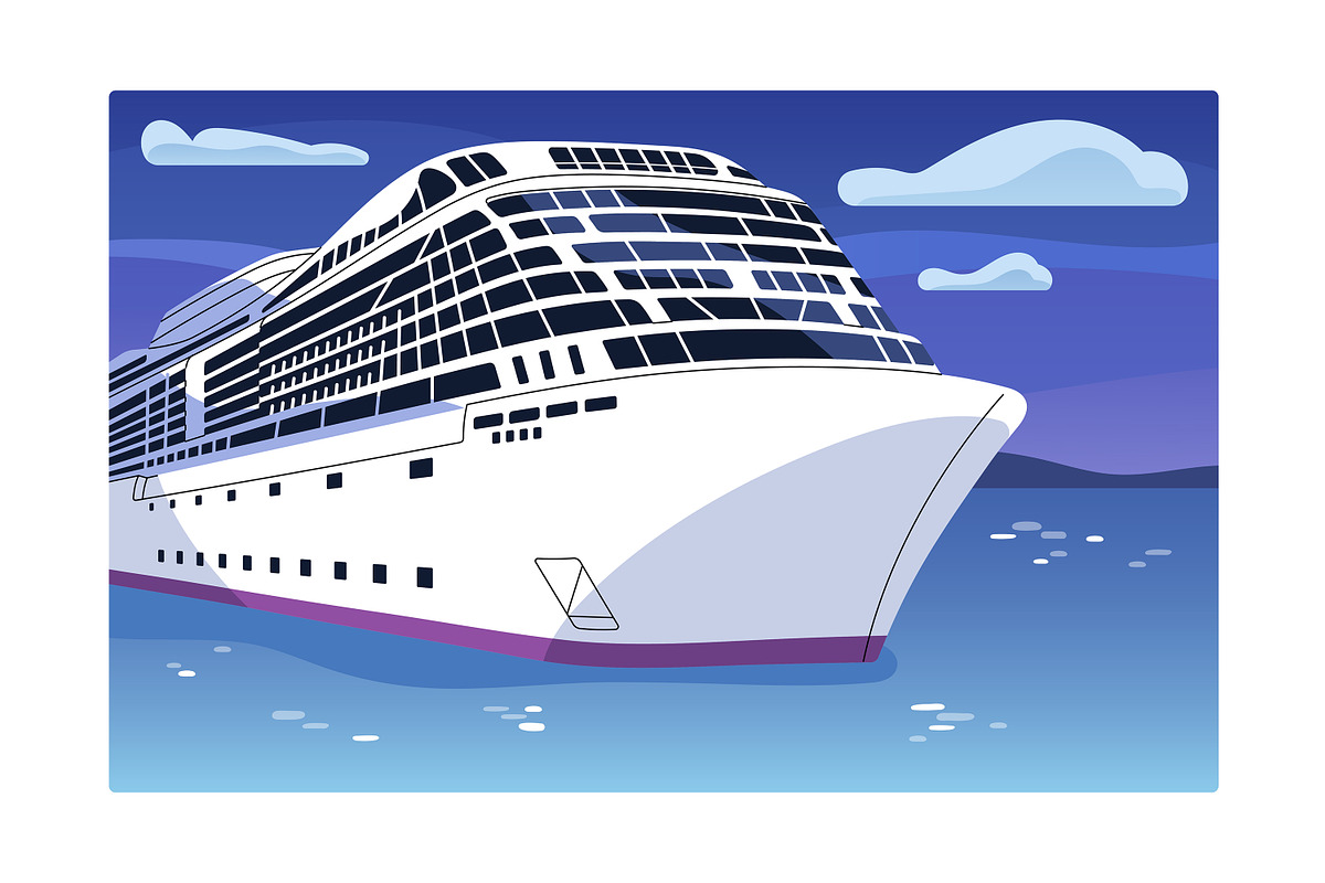 Cruise liner. Voyage, sea travel, a Transportation Illustration by PaperTrident (Photo 2 of 5)