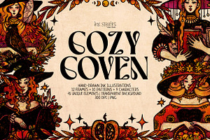 Cozy Coven | Autumn Witches, a Person Illustration by Ink Stories