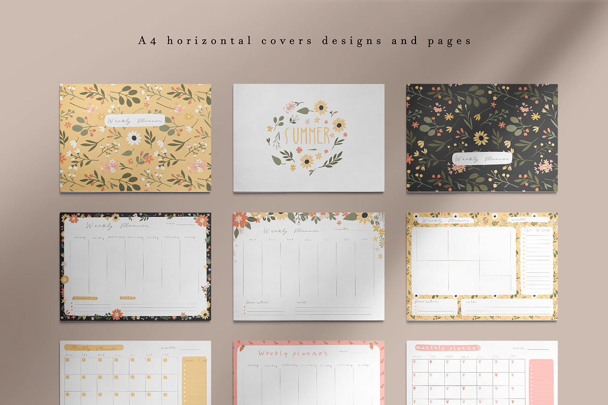 SUMMER planners - stationery set, a Stationery Template by Cute Atelier (Photo 2 of 10)