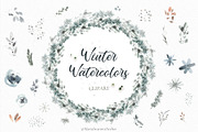 Watercolor Christmas Clipart, a Decorative Illustration by MariaScaroniAtelier (Thumbnail 1 of 10)