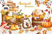 Autumn Animal Clipart, Fall Clipart, an Animal Illustration by Apixsala (Thumbnail 1 of 15)