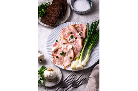Sliced boiled smoked pork or ham