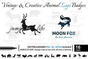 Vintage & Creative Animal Logo Badge, a Branding & Logo Template by Manudesign (Thumbnail 1 of 9)