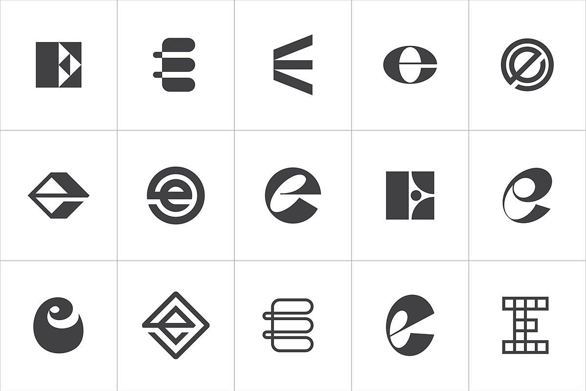 E Letter Logo Bundle E Monogram set, a Branding & Logo Template by Template Dealer