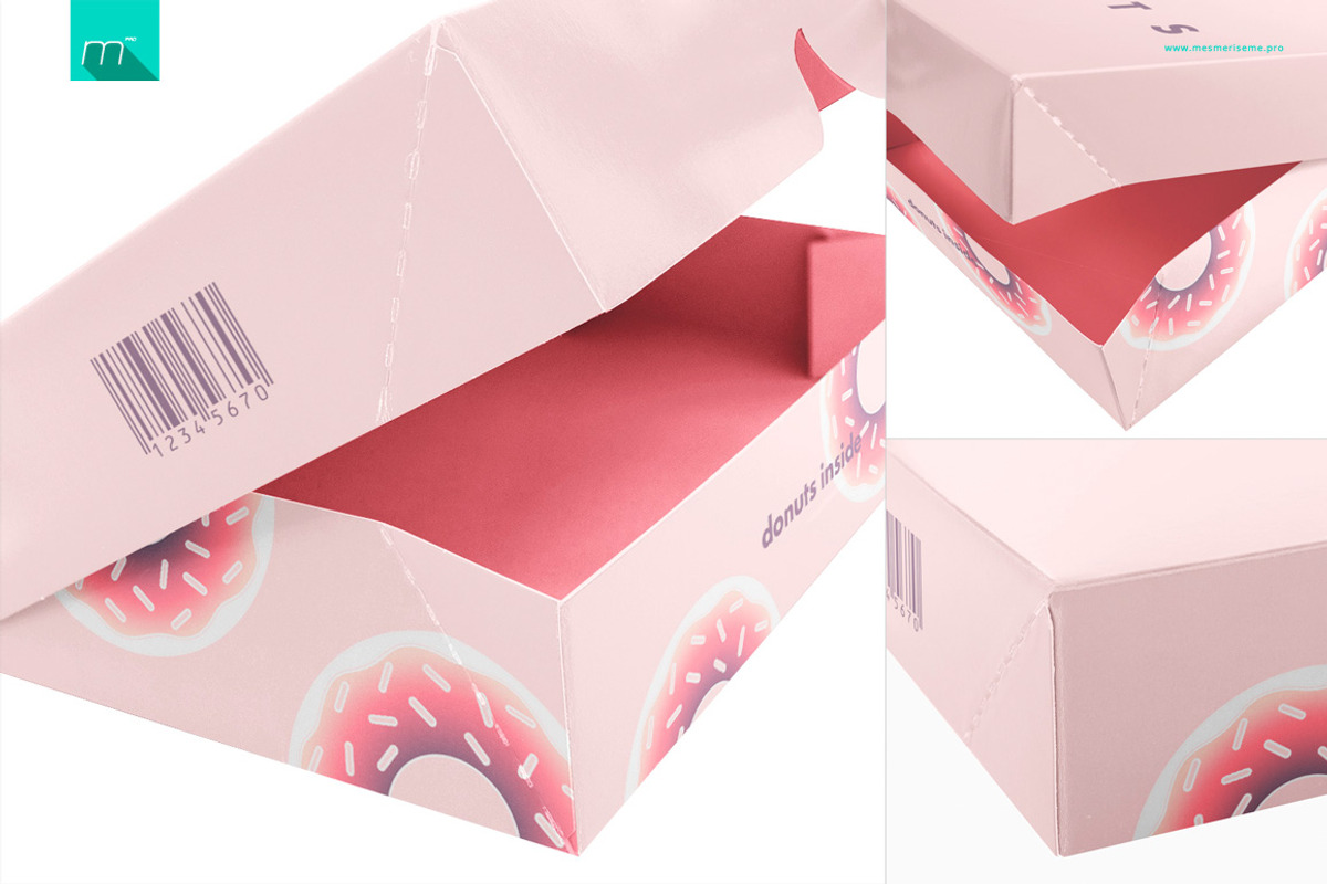 Donuts Box Mock-up, a Product Mockup by Mocca Mockups Store (Photo 2 of 5)
