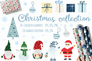 Christmas elements and patterns, a Decorative Illustration by Nataliia Pyzhova (Thumbnail 1 of 6)