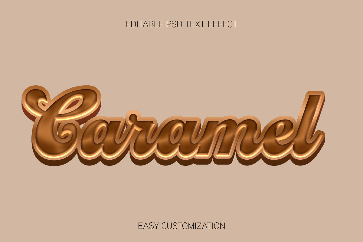 Caramel Script 3D Text Effect