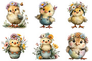 Whimsical Spring Chick Clipart, an Illustration by DreamArtGraphic (Thumbnail 4 of 4)