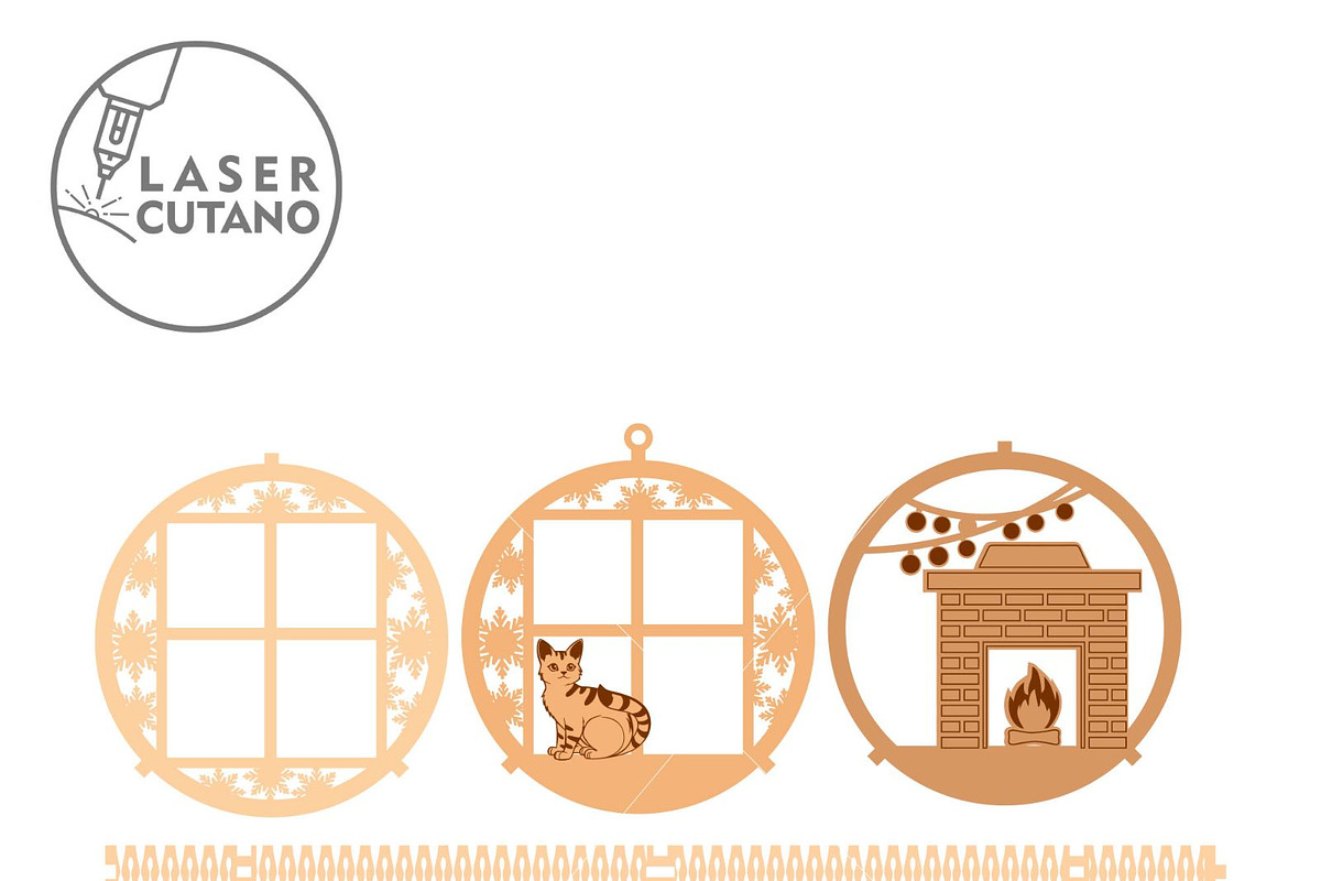 CHRISTMAS ORNAMENTS Multilayer File, a Templates & Theme by LaserCutano (Photo 7 of 10)