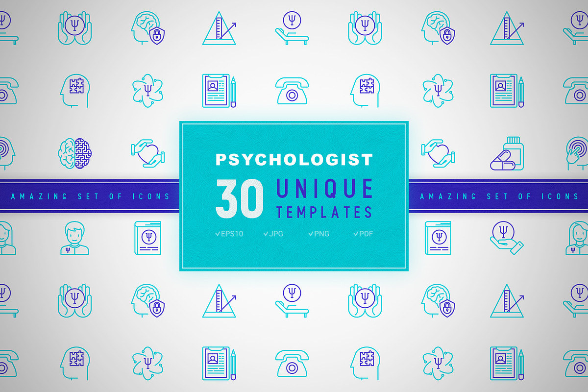 Psychologist Icons Set | Concept, an Outline Icon by Alex Blogoodf (Photo 1 of 11)