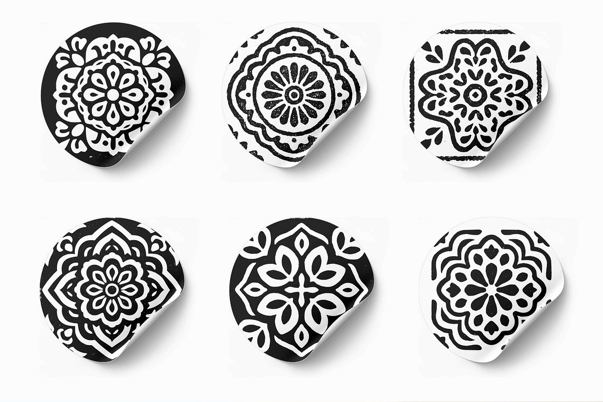Black and White Decorative Tiles SVG, a Pattern Graphic by Pattern Whimsy (Photo 3 of 4)